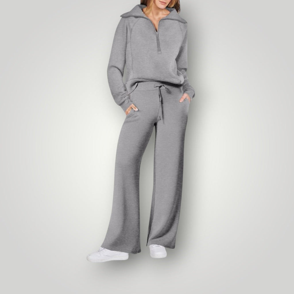 Women's Two-piece Trouser Lounge Set with hood and zip