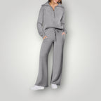 Women's Two-piece Trouser Lounge Set with hood and zip