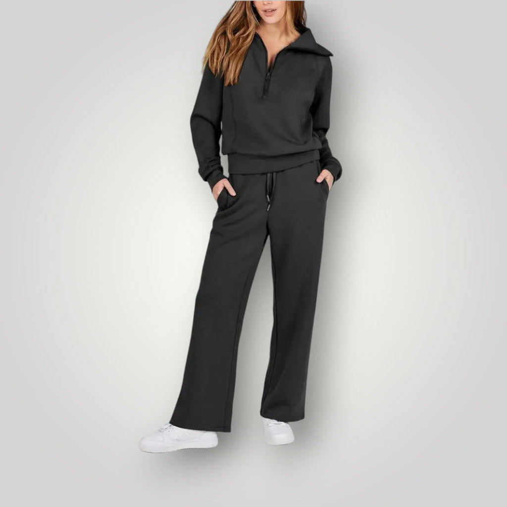 Women's Two-piece Trouser Lounge Set with hood and zip