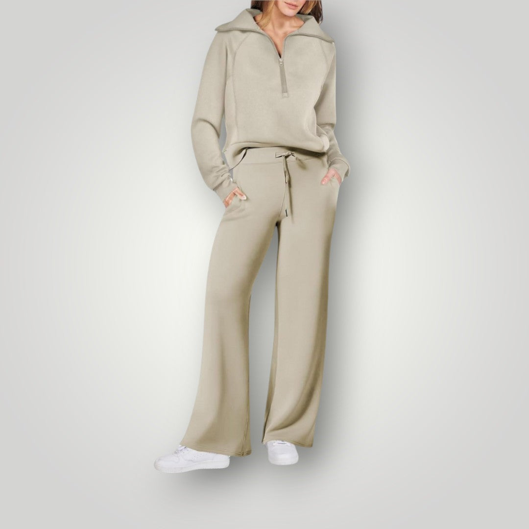 Women's Two-piece Trouser Lounge Set with hood and zip