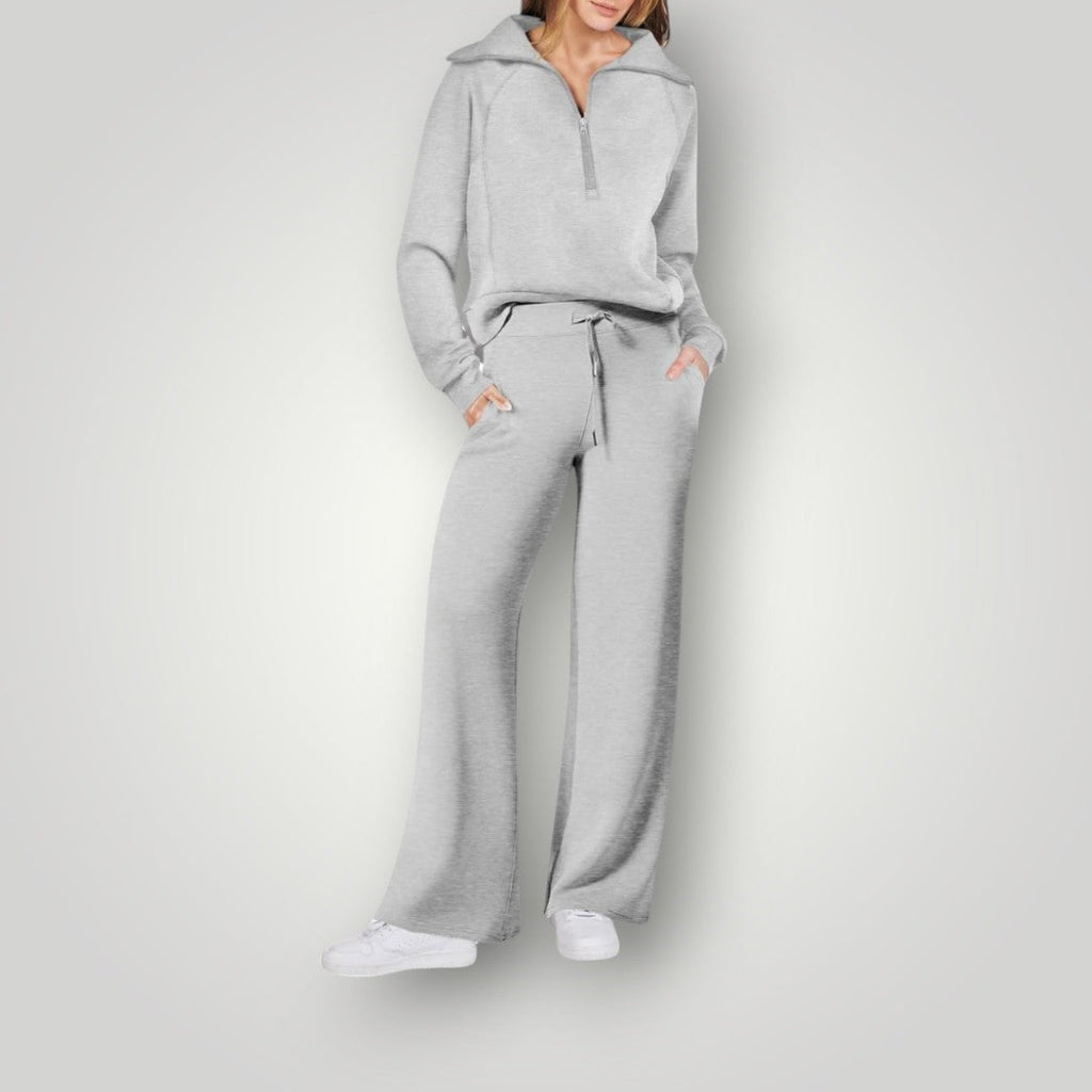 Women's Two-piece Trouser Lounge Set with hood and zip