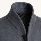 Men's Single-Breasted Wool-Blend Trench Coat – Mid Length