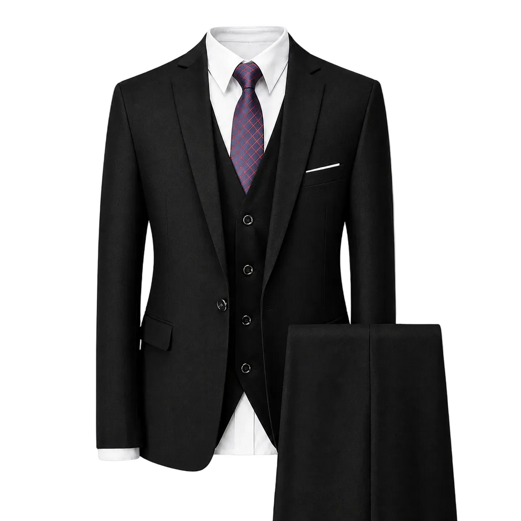 Men's Tailored Tweed Suit Set – Three-Piece Styling