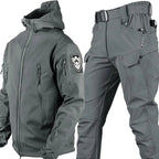 Men's Windproof Tactical Outdoor Set – Hooded Utility Jacket and Cargo