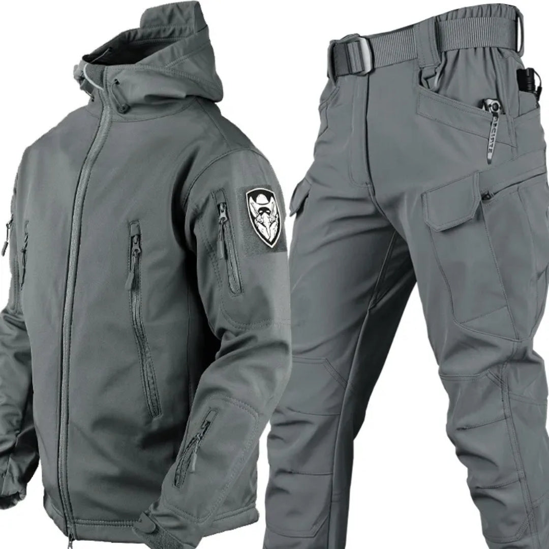 Men's Windproof Tactical Outdoor Set – Hooded Utility Jacket and Cargo