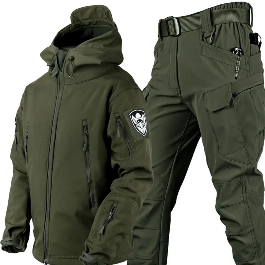 Men's Windproof Tactical Outdoor Set – Hooded Utility Jacket and Cargo