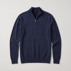 Men's Quarter-Zip Knit Jumper with Stand Collar