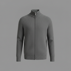 Men's Stand-Collar Zip Cardigan – Slim-Fit Ribbed Knit