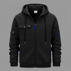 Men's Hooded Utility Jacket – Casual Zip-Up Layer