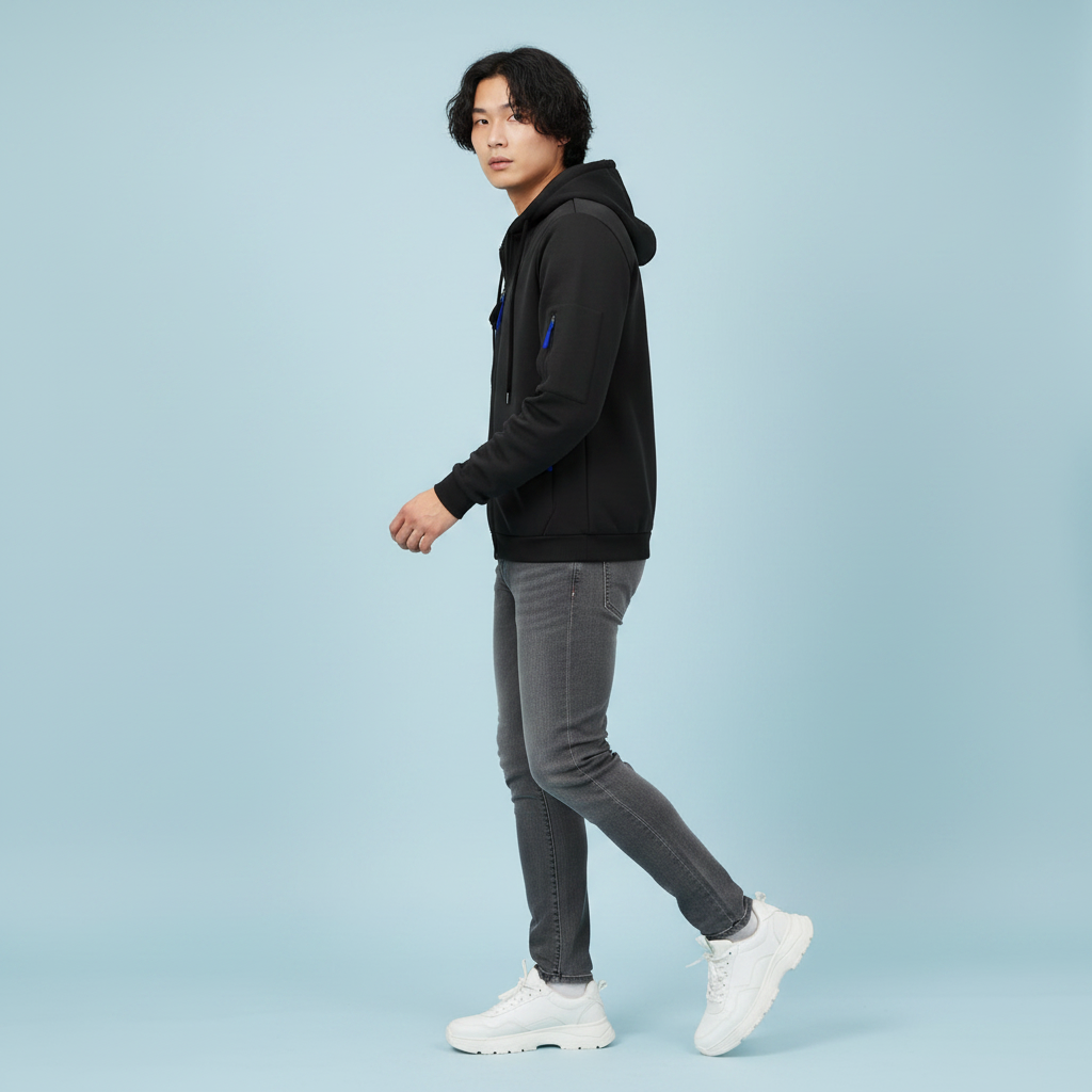Men's Hooded Utility Jacket – Casual Zip-Up Layer