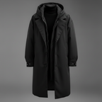 Men's Waterproof Hooded Trench Coat – Long Weather-Ready Layer