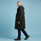 Men's Waterproof Hooded Trench Coat – Long Weather-Ready Layer
