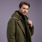 Men's Waterproof Hooded Trench Coat – Long Weather-Ready Layer