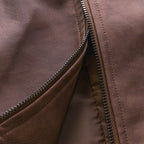 Men's Leather-Look Zip-Up Biker Jacket – Fitted