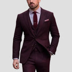 Men's Three-Piece Slim-Fit Wedding Suit – Blazer, Waistcoat and Trousers