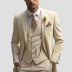 Men's Three-Piece Slim-Fit Wedding Suit – Blazer, Waistcoat and Trousers