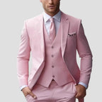 Men's Three-Piece Slim-Fit Wedding Suit – Blazer, Waistcoat and Trousers