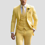 Men's Three-Piece Slim-Fit Wedding Suit – Blazer, Waistcoat and Trousers