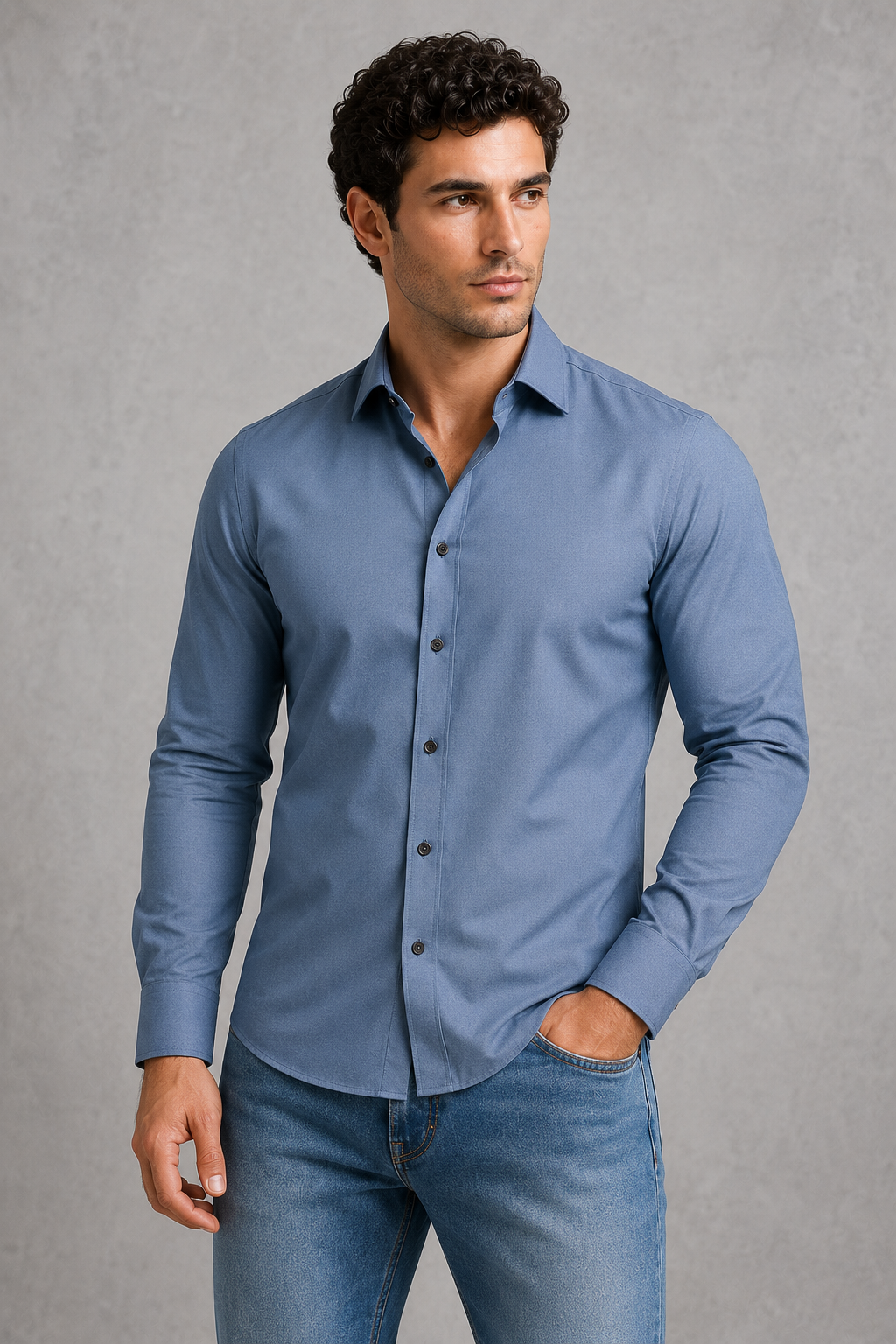 Men's Wrinkle-Free Formal Shirt – Point Collar, Twelve Colours