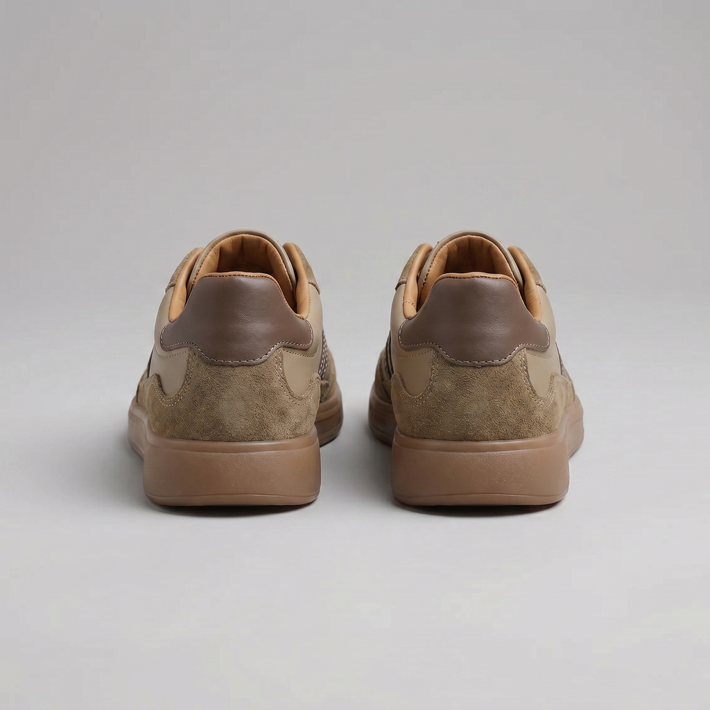 Men's Retro Lace-Up Trainers – Cushioned, Breathable Mesh Panels
