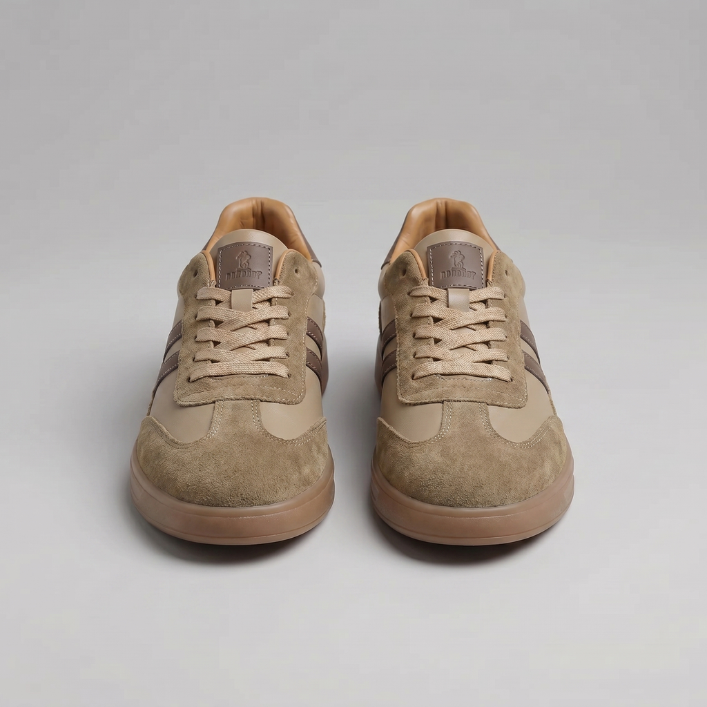 Men's Retro Lace-Up Trainers – Cushioned, Breathable Mesh Panels