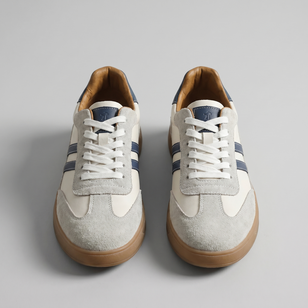 Men's Retro Lace-Up Trainers – Cushioned, Breathable Mesh Panels