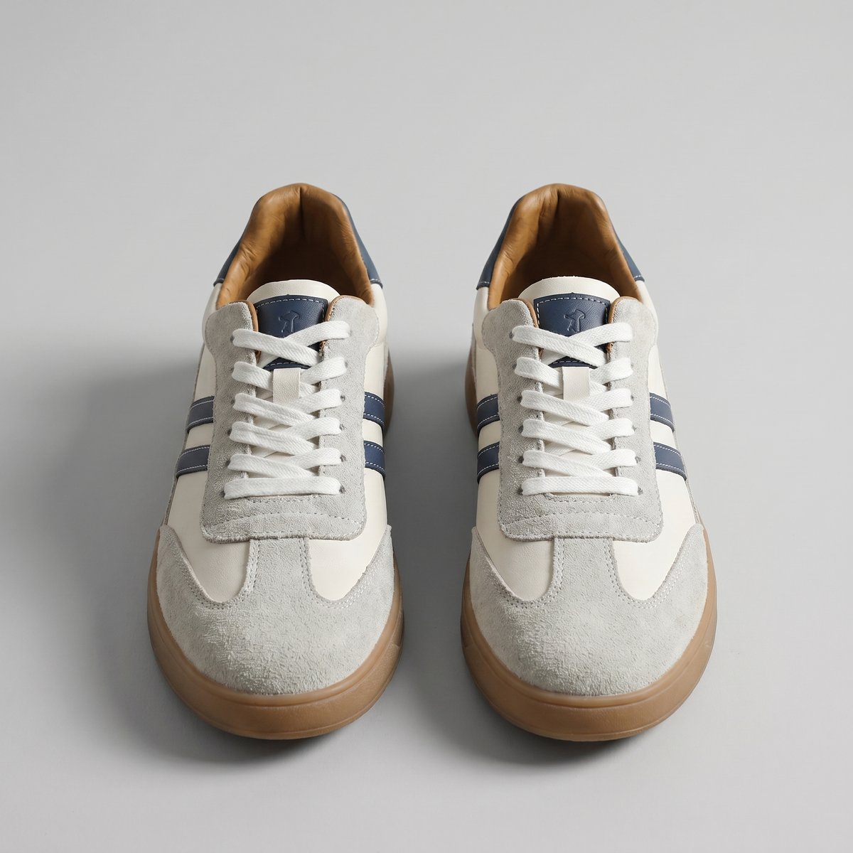 Men's Retro Lace-Up Trainers – Cushioned, Breathable Mesh Panels