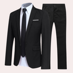 Men's Two-Piece Business Suit with Two-Button Jacket