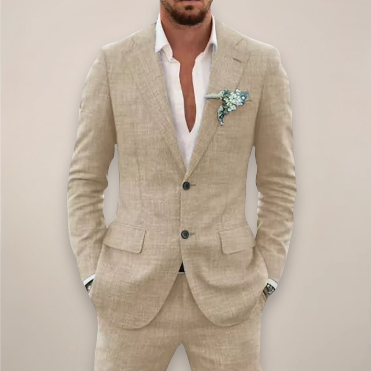 Men's Lightweight Single-Breasted Suit – Two-Piece Summer Tailoring