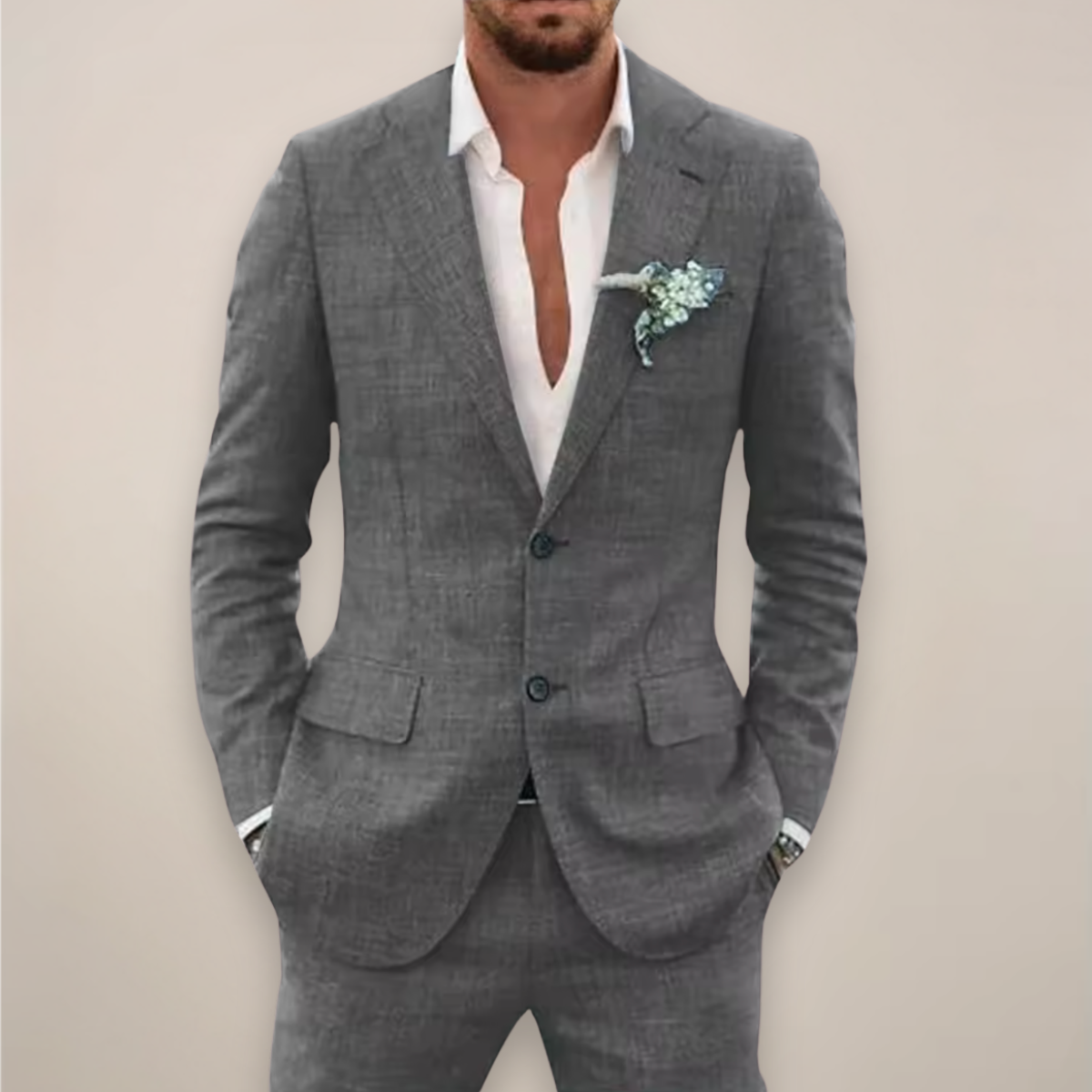 Men's Lightweight Single-Breasted Suit – Two-Piece Summer Tailoring