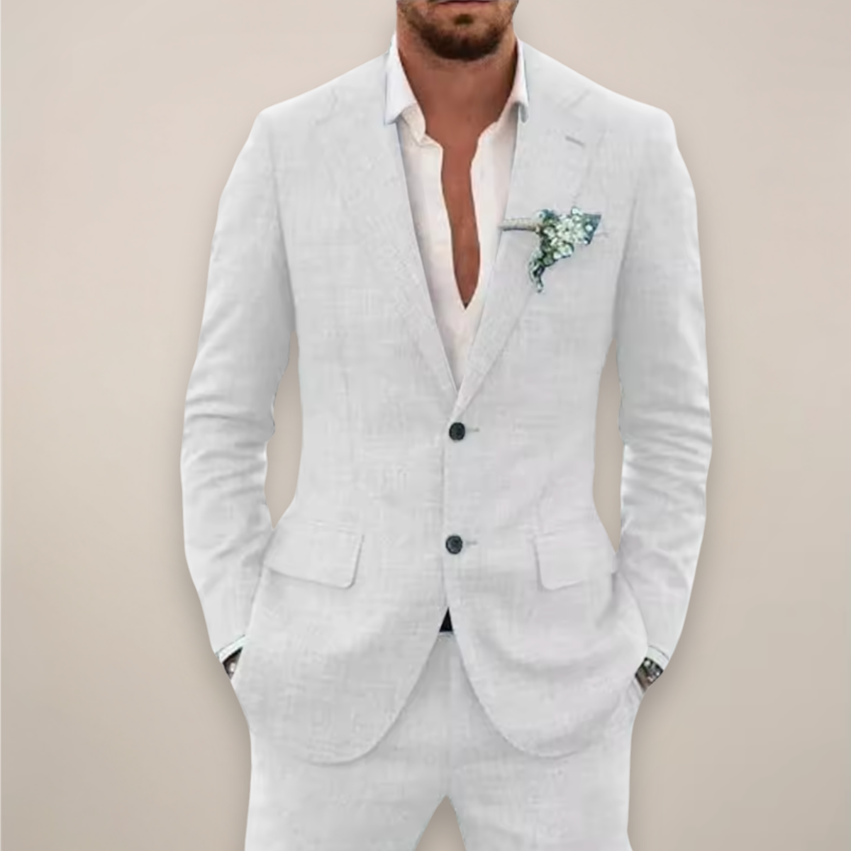 Men's Lightweight Single-Breasted Suit – Two-Piece Summer Tailoring