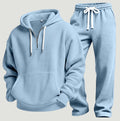 Men's Waffle-Knit Tracksuit – Relaxed Half-Zip Hoodie and Joggers