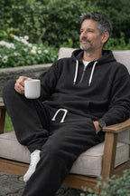 Men's Waffle-Knit Tracksuit – Relaxed Half-Zip Hoodie and Joggers