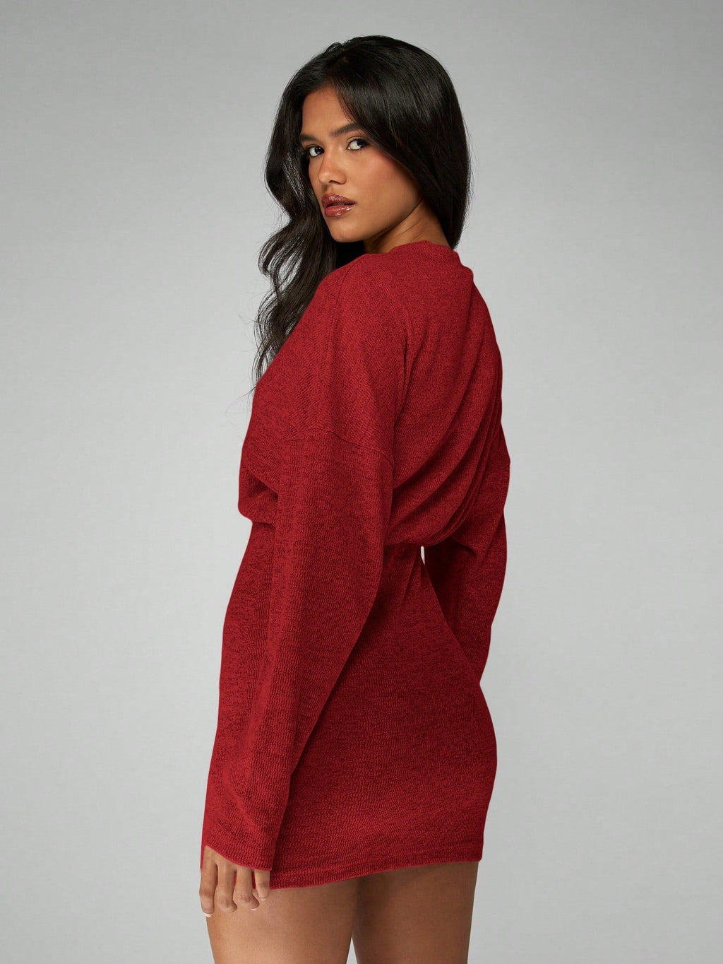 Women's Mini Dress with long sleeves and round neck