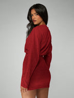 Women's Mini Dress with long sleeves and round neck