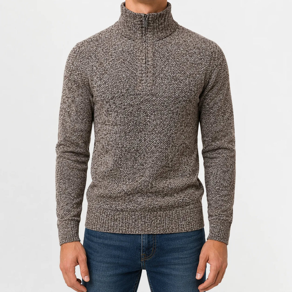 Men's Zip-up Jumper with Mock Neck – Style 3