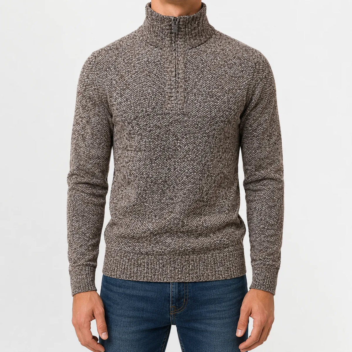 Men's Zip-up Jumper with Mock Neck – Style 3
