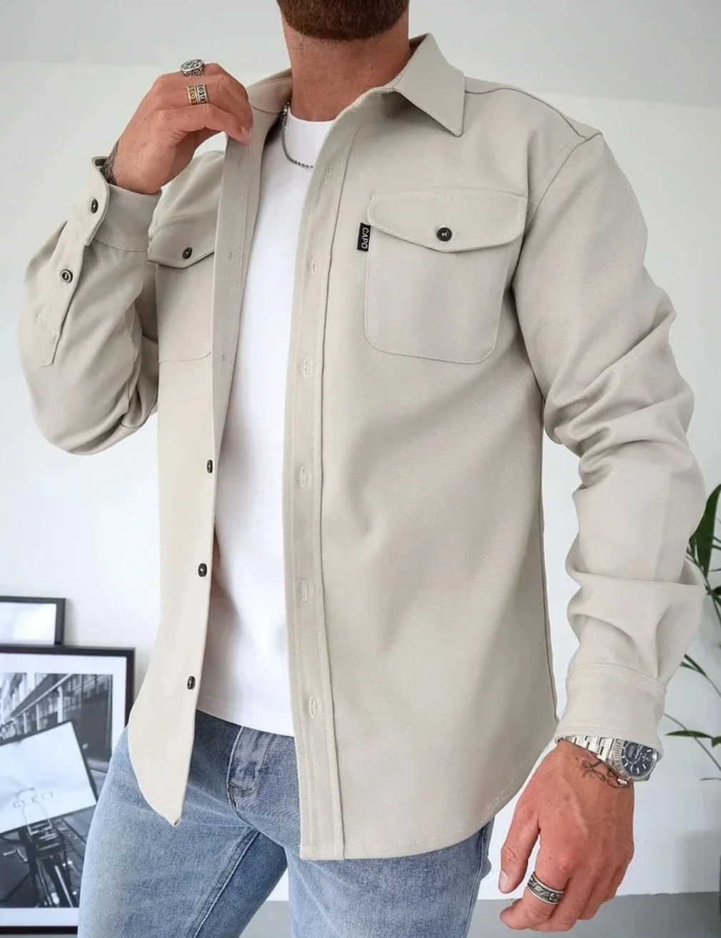 Men's Modern Fit Shirt in Soft-Touch Fabric