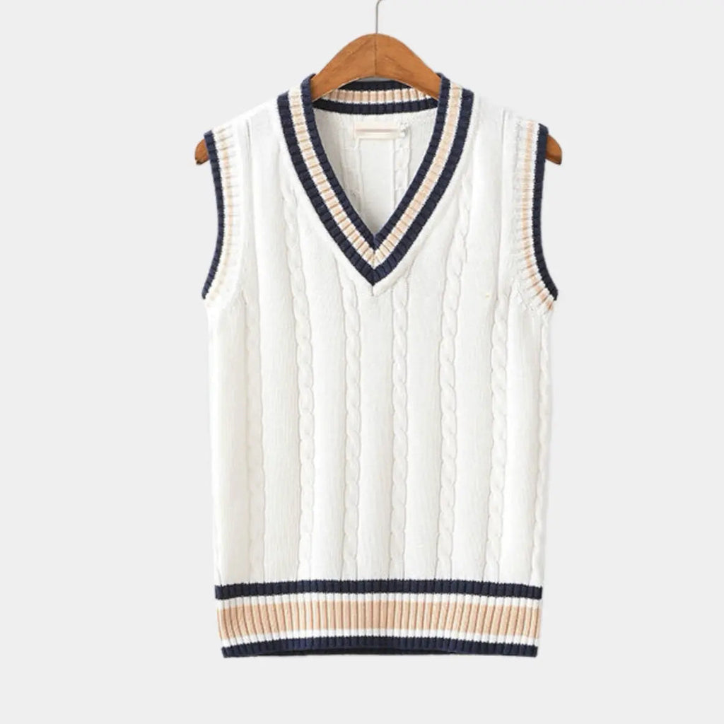 Men's V-Neck Cable Knit Slipover