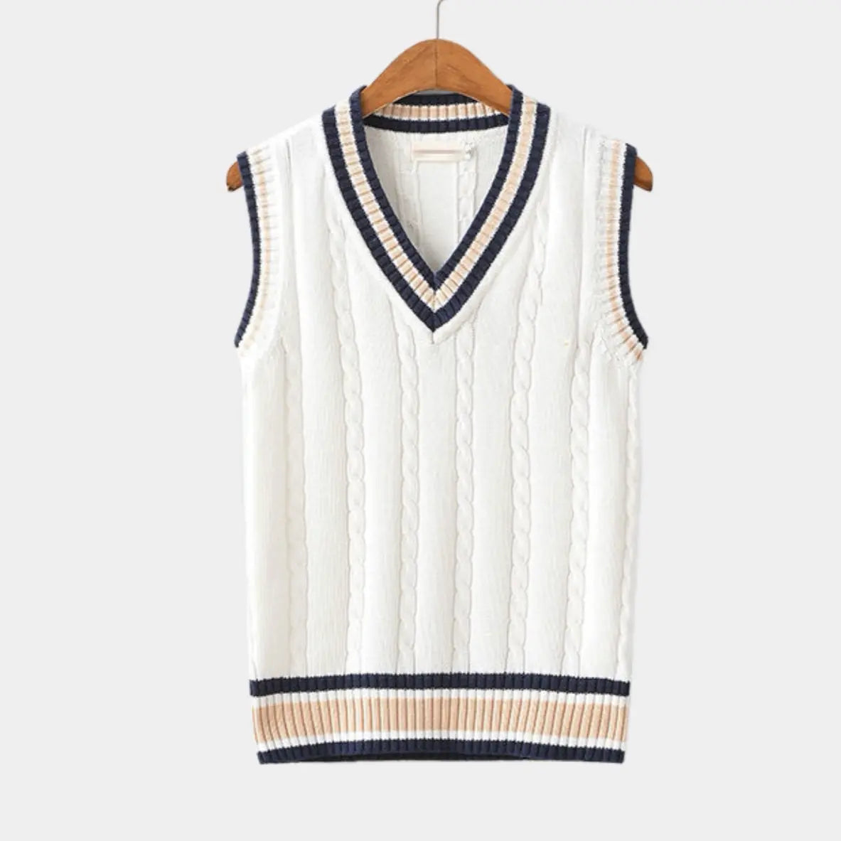 Men's V-Neck Cable Knit Slipover