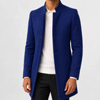 Men's Slim-fit Trench Coat with Mandarin Collar