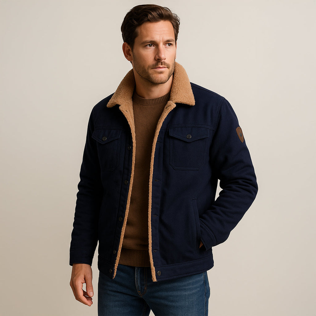 Men's Fleece-Lined Winter Coat – Button Front, Five Colours