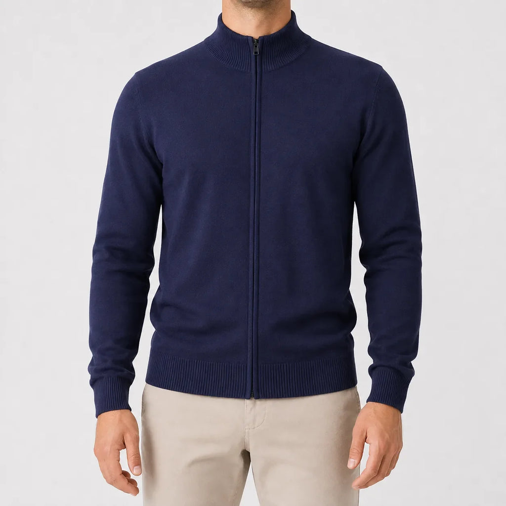 Men's Cardigan with Stand Collar