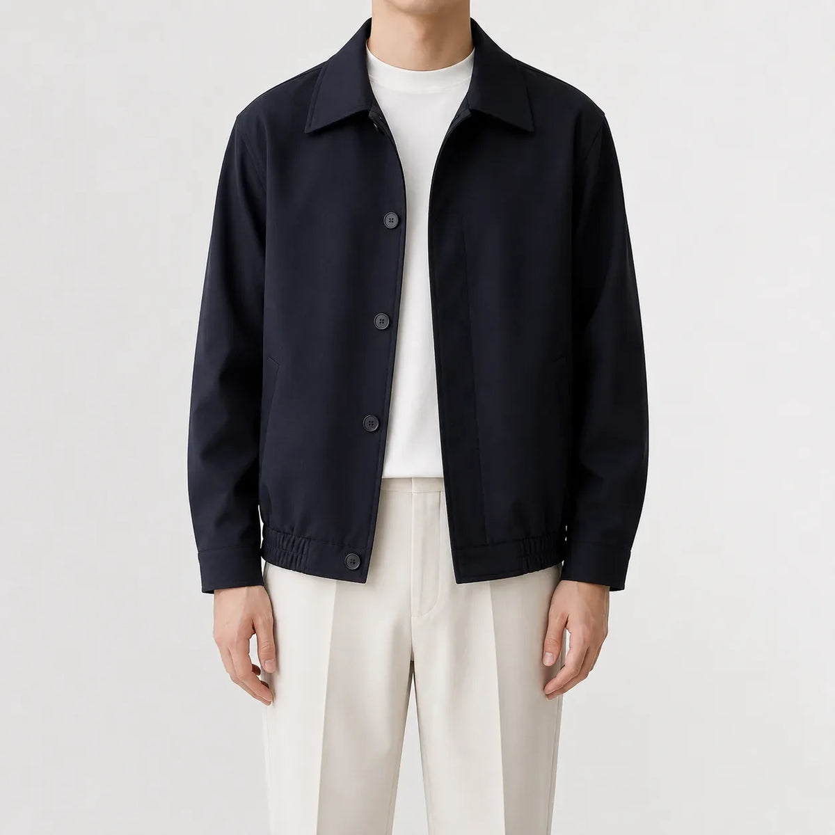 Men's Trench Coat with Classic Collar