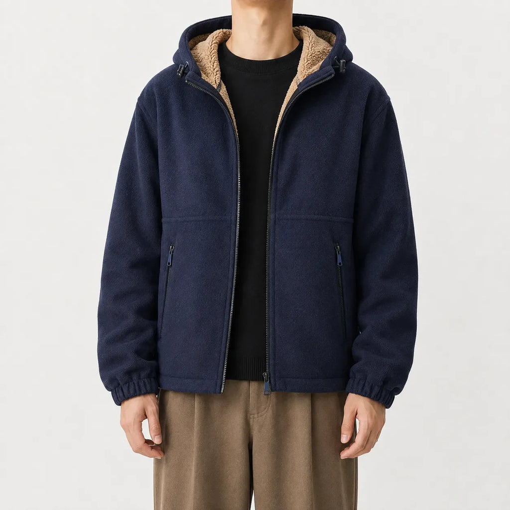 Men's Hoodie with Fleece Lining and Zip