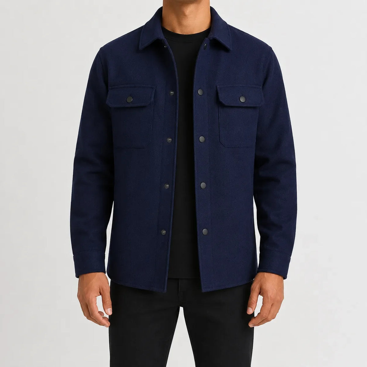 Men's Overshirt with Mandarin Collar – Style 2