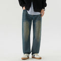 Men's Vintage-Wash Straight-Leg Jeans – Relaxed Denim