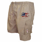 Men's Graphic Cargo Shorts – Elasticated Drawstring Waist