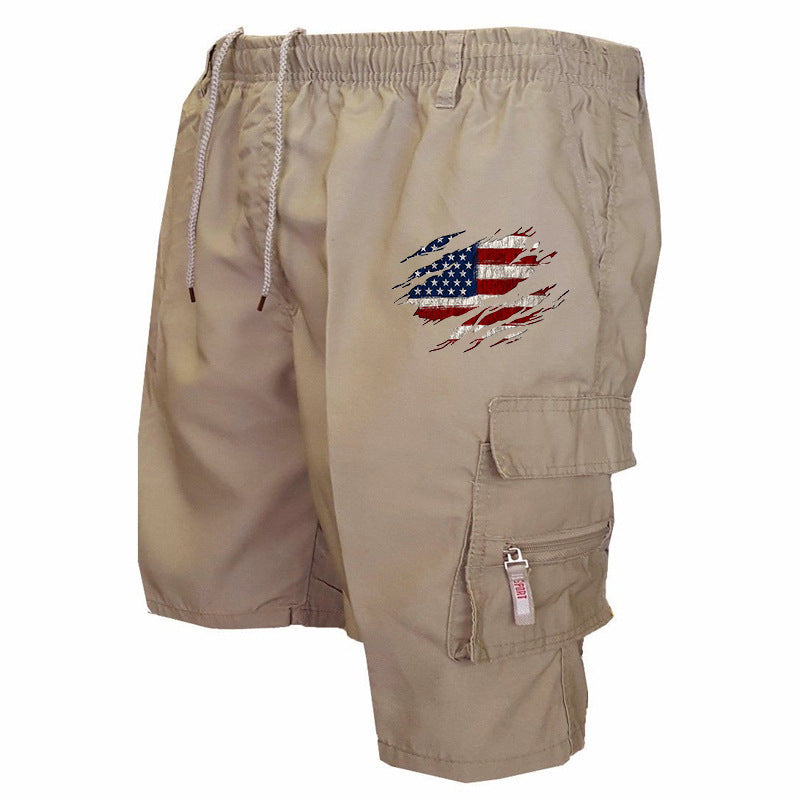 Men's Graphic Cargo Shorts – Elasticated Drawstring Waist