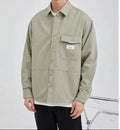 Men's Relaxed Fit Utility Overshirt with Button Front and Chest Pocket